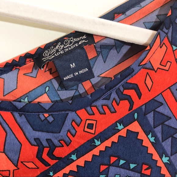 Lucky brand tribal print blouse - Picture 2 of 4